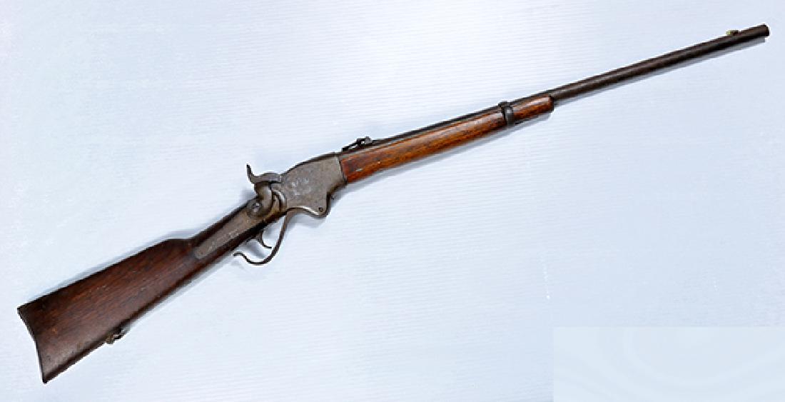 Spencer Model 1865 rifle: Spencer Model 1865 rifle, serial number 7965, having a walnut buttstock and forearm, 50 cal round barrel