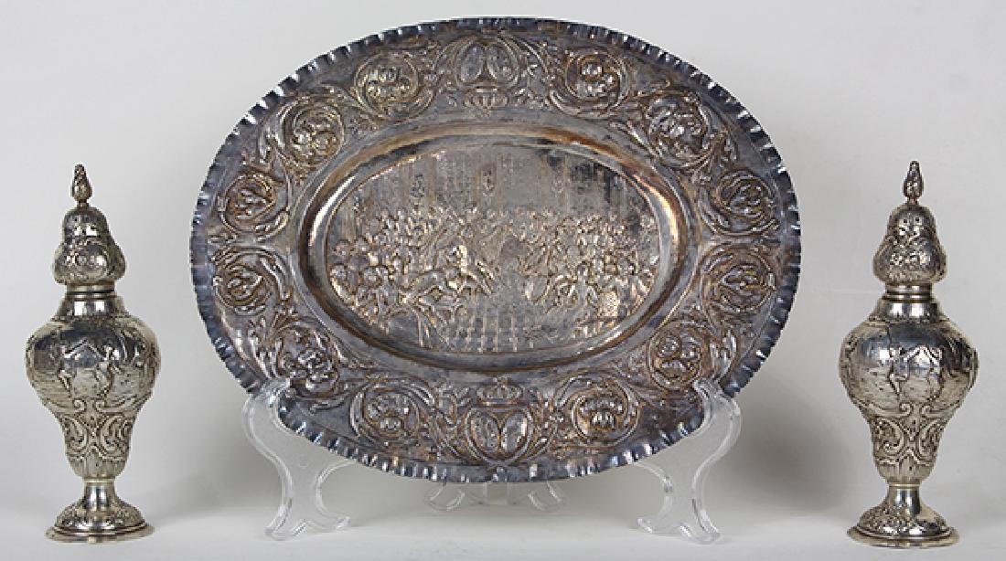 (lot of 3) Pair of German Rococo Revival silver casters (1 of 7)