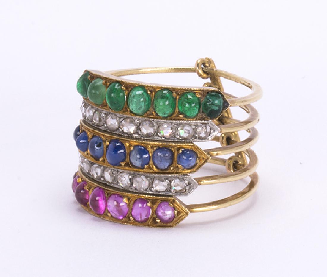 VIctorian multi-stone, diamond, platinum-topped 18k (1 of 4)