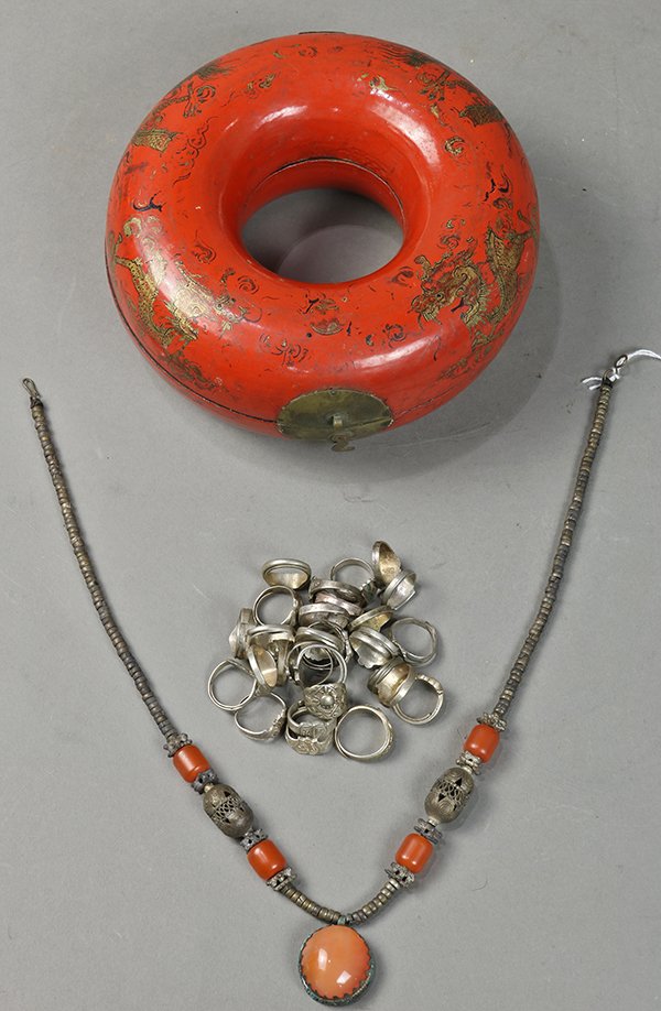Chinese Silver Ring, Necklace and Box (1 of 6)