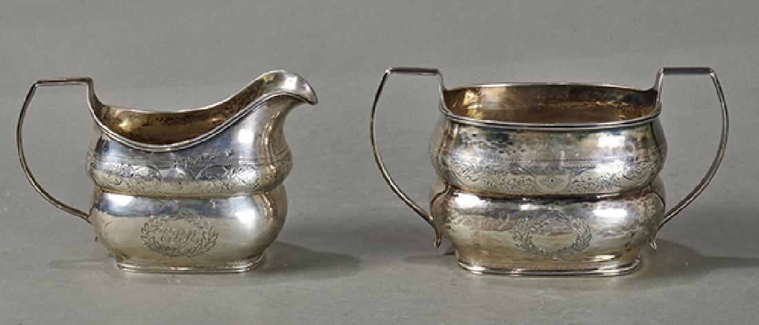 (lot of 2) Georgian sterling silver creamer and sugar, (1 of 2)