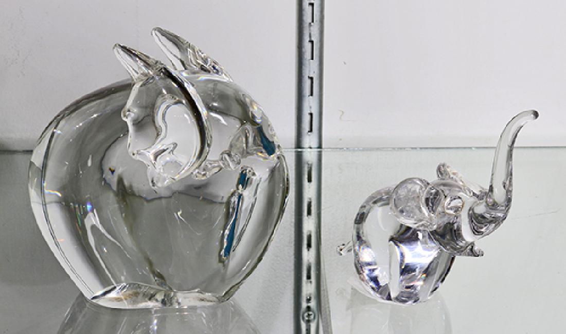 (lot of 2) Steuben elephant crystal sculptures (1 of 1)