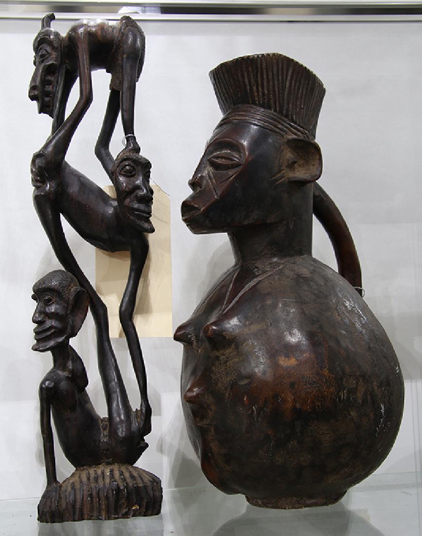 (lot of 2) Makonde or Makonde-style woodcarvings (1 of 1)