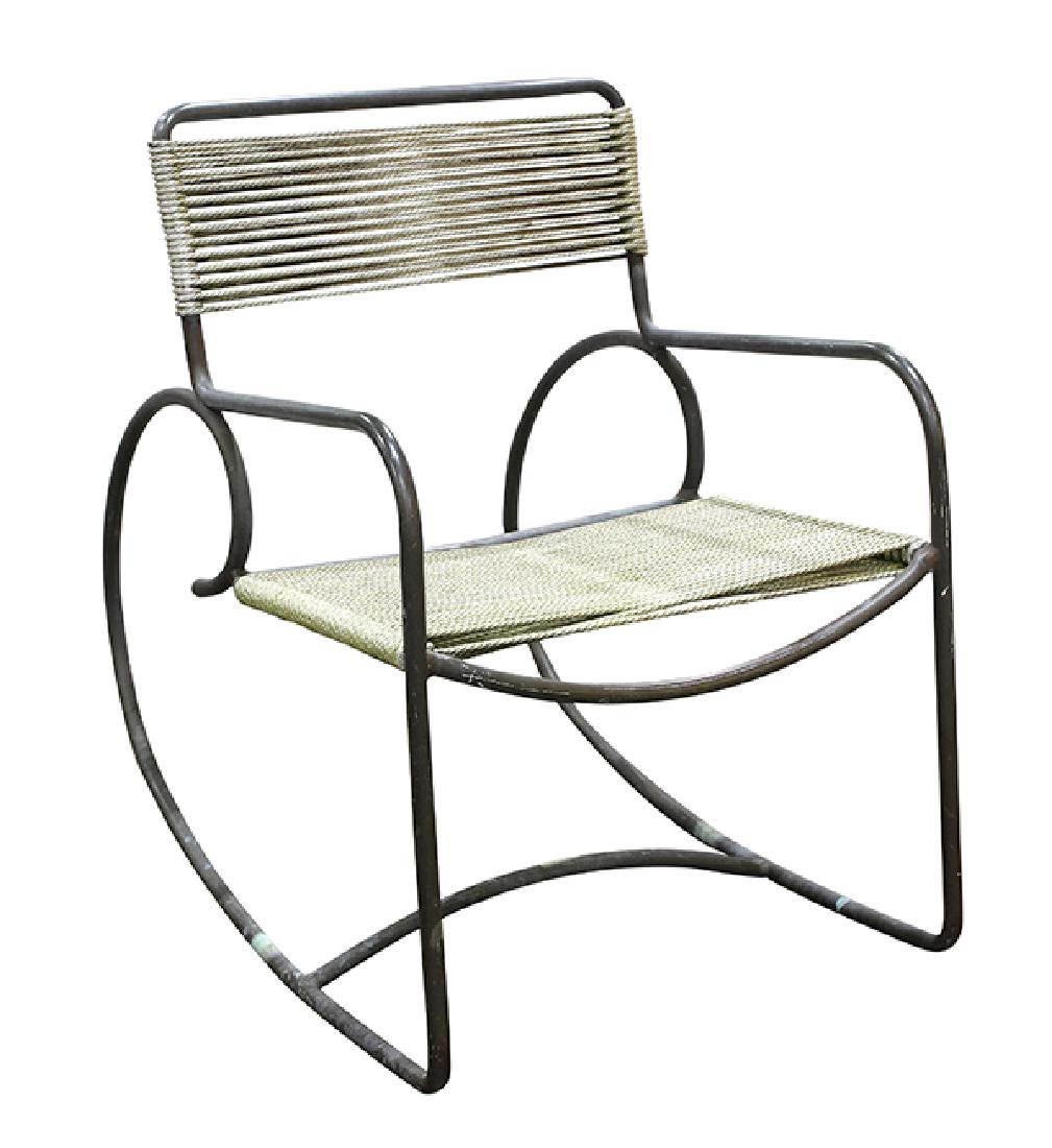 Walter Lamb for Brown-Jordan bronze and rope rocking (1 of 5)