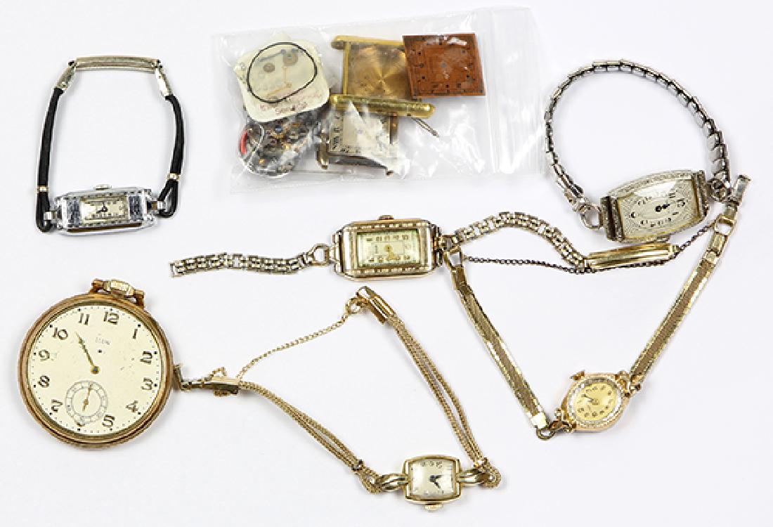 (Lot of 6) Lady's 14k gold and metal watches and parts (1 of 1)