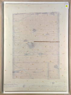 Print, Shoichi Ida: Shoichi Ida (Japanese, b. 1941), "Garden Project--Wood, Paper and Rain--Between Vertical and Horizon," 1986, woodblock in 8 colors, pencil signed and dated lower right, edition 11/100, printed Tadashi