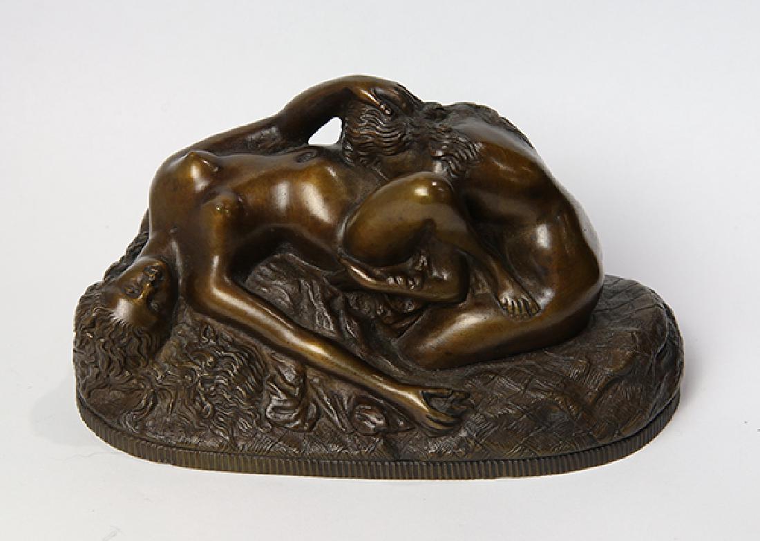 Sculpture, Jef Lambeaux: Jef Lambeaux (Belgian, 1852-1908), Erotic Scene, bronze sculpture, signed verso, overall: 3.3"h x 5.25"w x 3.25"d