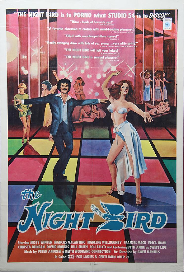 Vintage Erotic Film Posters: (lot of 5) Vintage Erotic Film Posters including, "Night Bird," "Eddy," "Dracula Exotica," "Diversions," and "Dixie," overall (laregst/all unframed): 41"h x 27"w