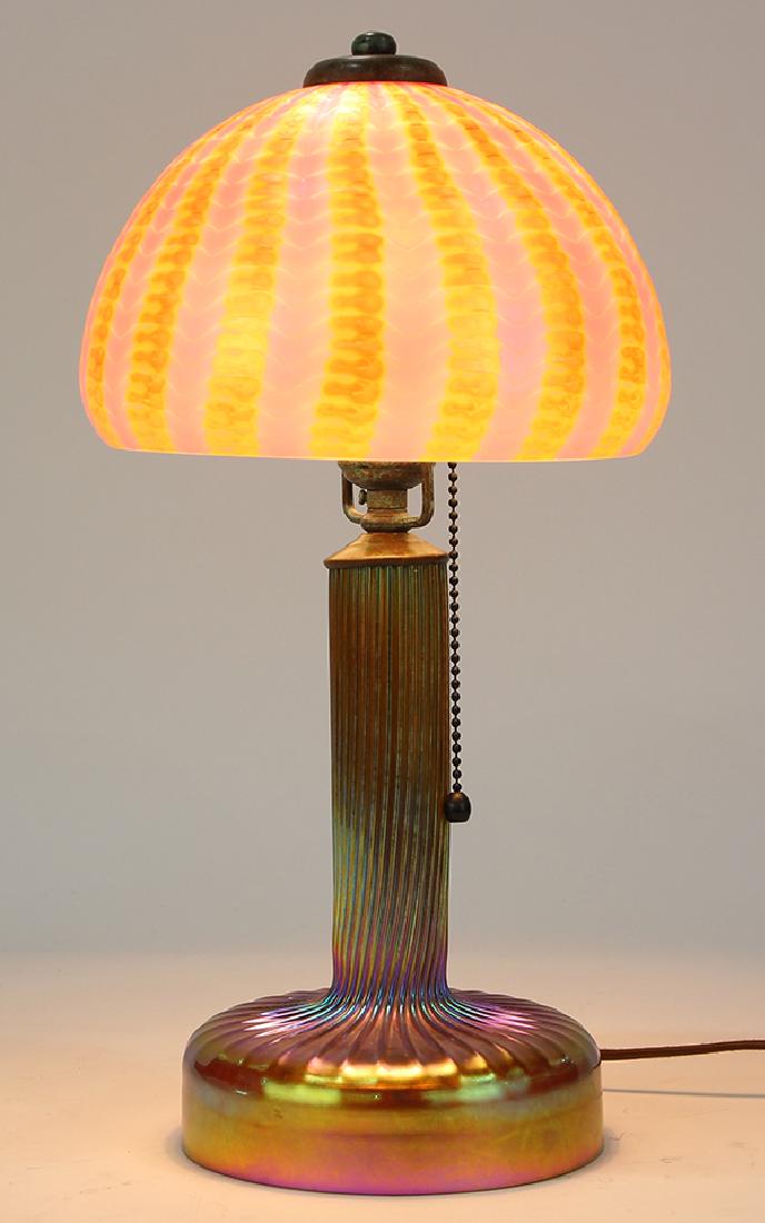 Lundberg Studios iridescent art glass table lamp, the (1 of 7)
