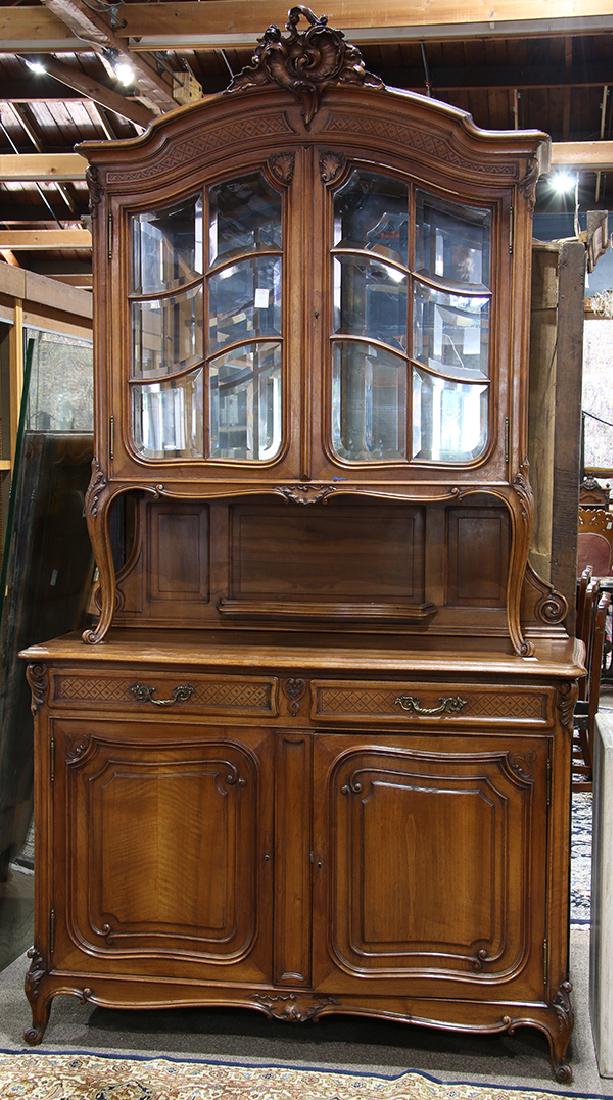 Louis XV style oak buffet a deux corps (1 of 4)