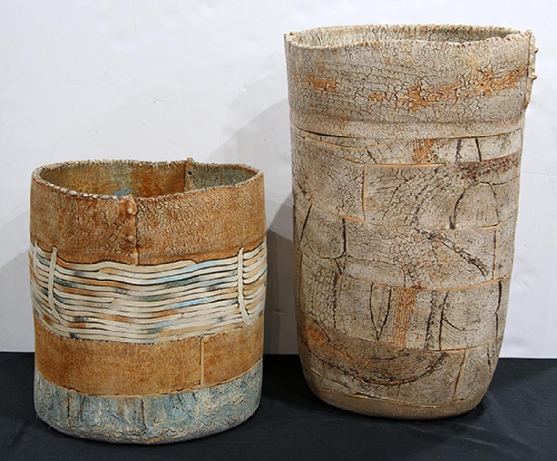 (lot of 2) Jim Kraft studio pottery group (1 of 3)