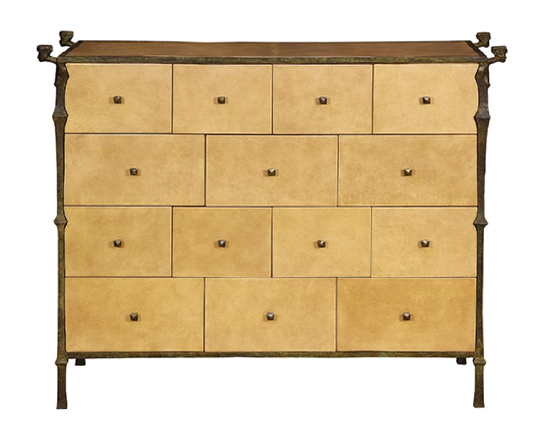 Ingrid Donat (b. 1957) 'Commode aux 14 Tiroirs': Ingrid Donat (b. 1957) 'Commode aux 14 Tiroirs', designed 2002, number 7 from an edition of 8 plus 4 artist proofs, executed in parchment and patinated bronze with oak drawers stamped with artist's ci