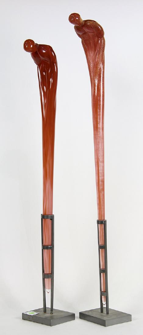 (lot of 2) Nancy Mee figural glass sculptures (1 of 2)