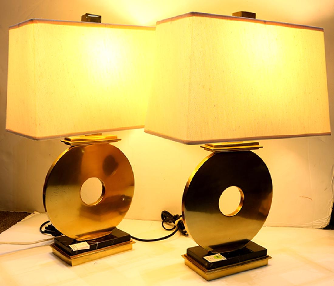 (Lot of 2) Robert Abbey brass table lamps (1 of 2)