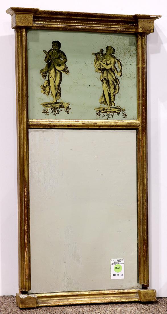 Partial gilt trumeau mirror, decorated with a Classical (1 of 3)