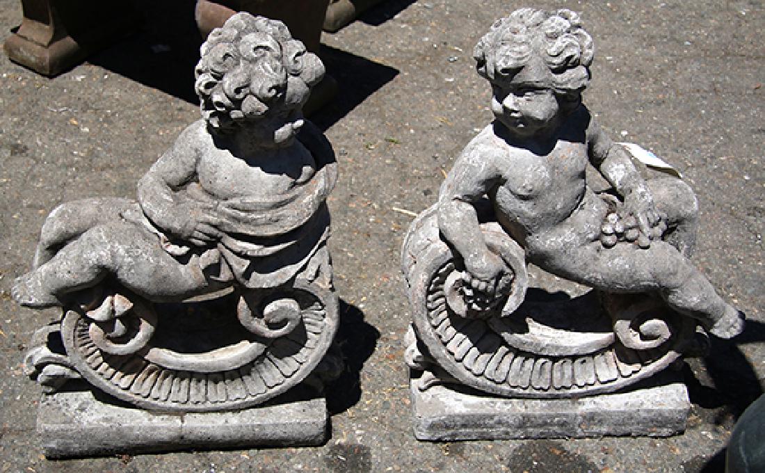 Pair of Victorian cast garden elements depicting (1 of 1)