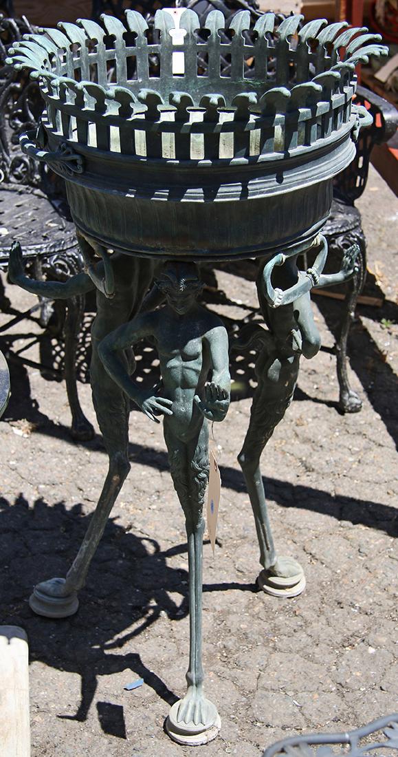 Renaissance style patinated bronze jardiniere, having a (1 of 1)