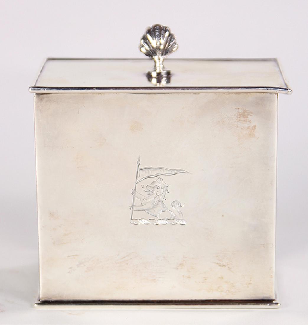 George III style silverplate lidded box, by Oxford (1 of 3)