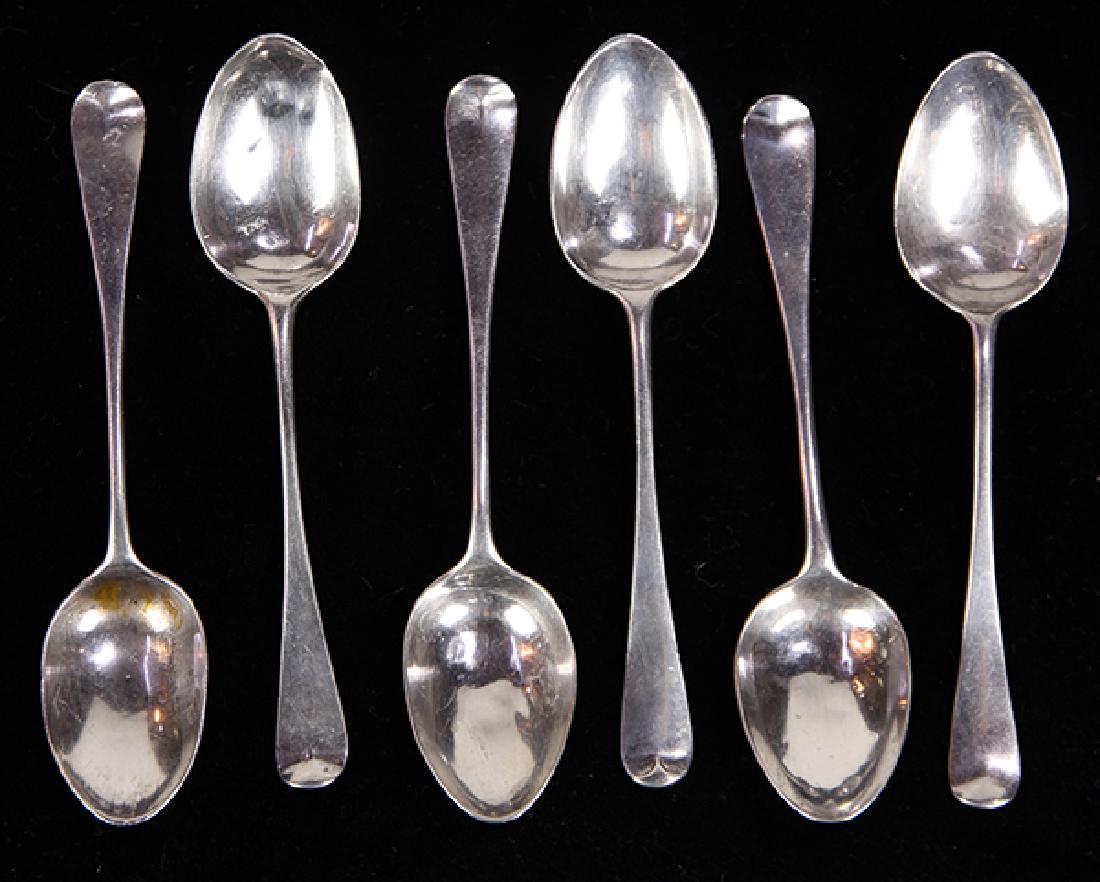 (lot of 6) English sterling silver demitasse spoons, (1 of 2)