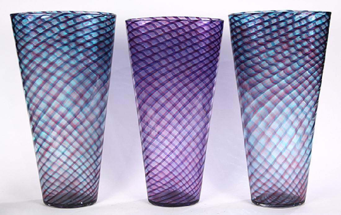 (lot of 3) Art glass vase group (1 of 4)