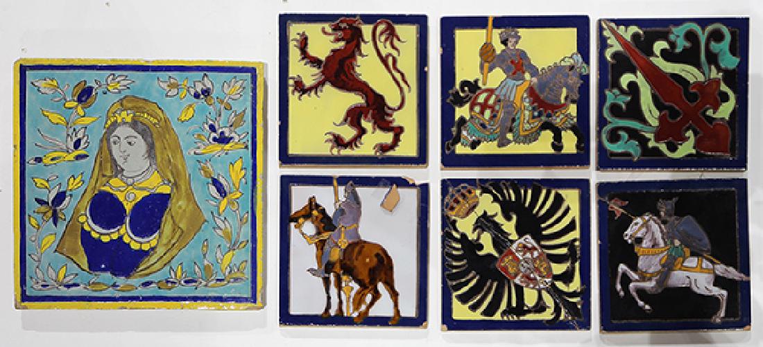 (lot of 7) Spanish Revival-style majolica tile group (1 of 2)