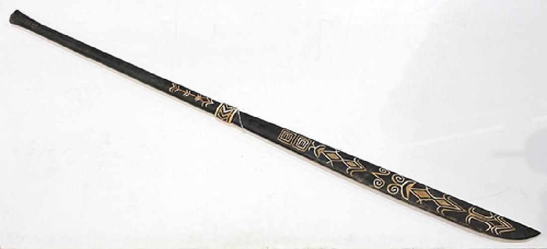 Pacific Island tribal dance paddle or staff, with (1 of 2)