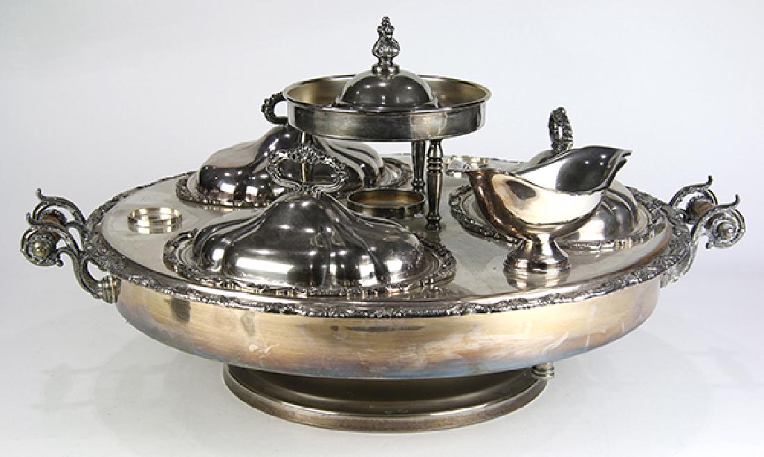 English silverplate warming stand circa 1900, having (1 of 2)