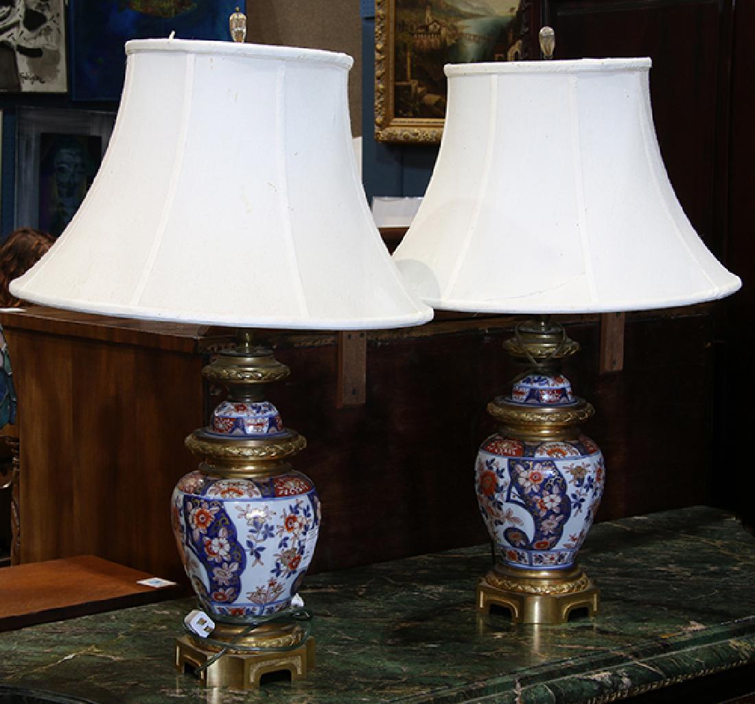 (lot of 2) Pair of Imari-style mounted lamps (1 of 1)