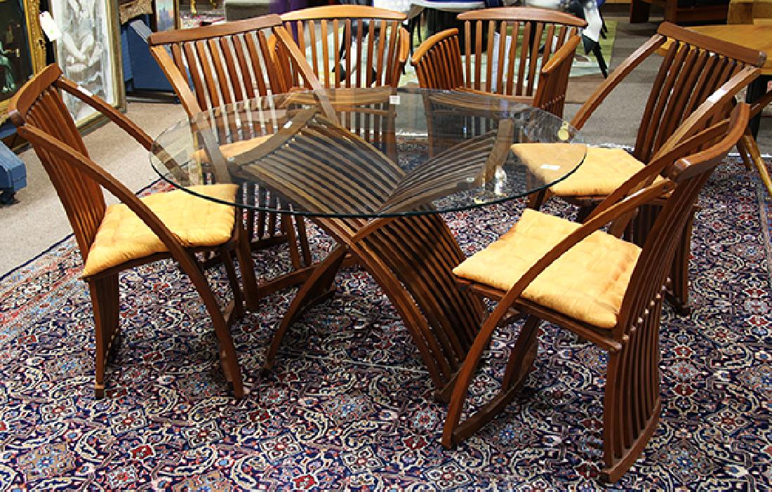 Mid-Century Modern style teak dining suite, consisting (1 of 2)