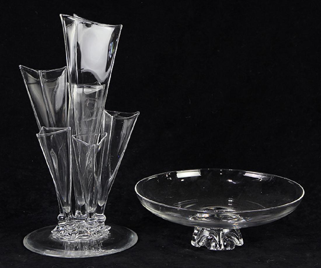 (Lot of 2) Steuben glass group, consisting of a (1 of 6)