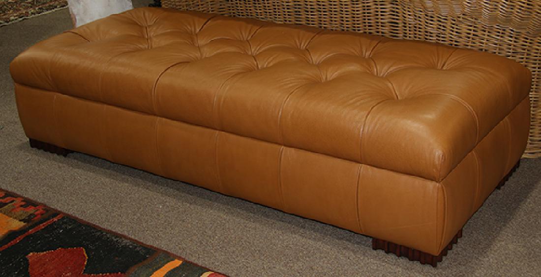 J.J Custom leather ottoman (1 of 1)