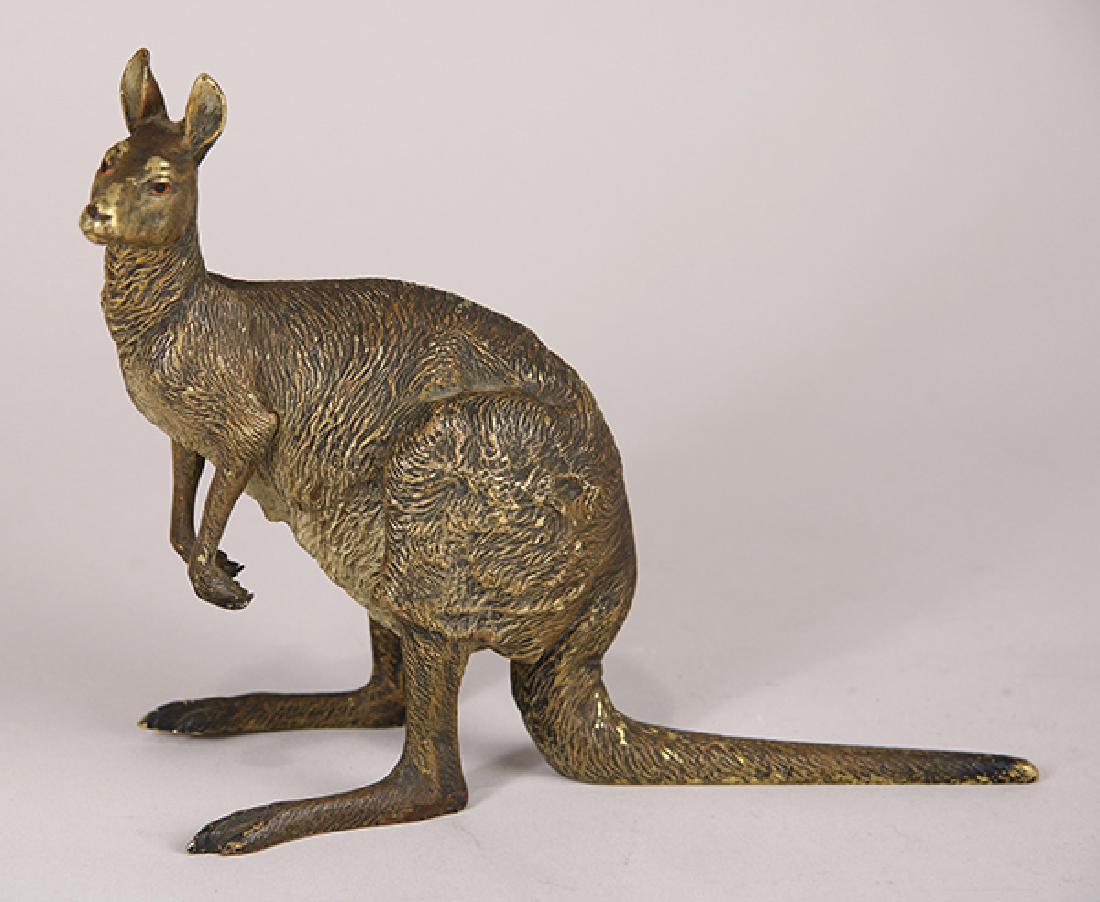 Austrian cold painted bronze kangaroo (1 of 6)