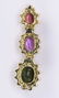 Multi-colored sapphire, diamond and 14k yellow gold - 2