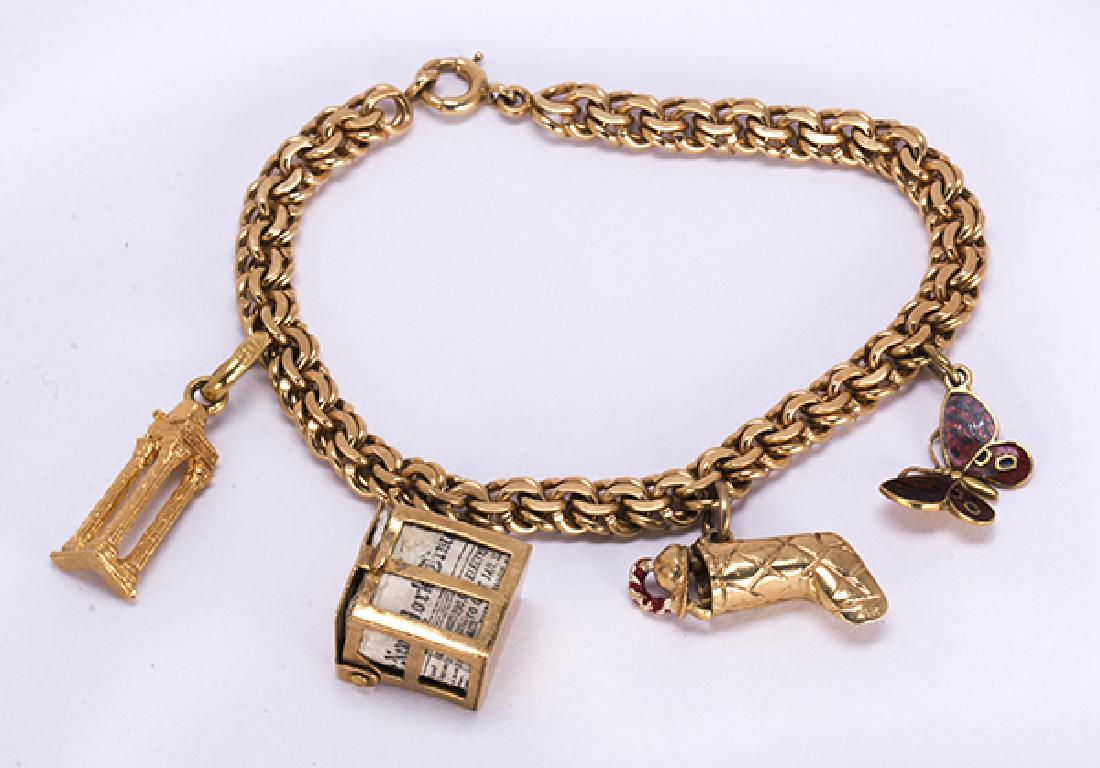Enamel and yellow gold charm bracelet (1 of 3)