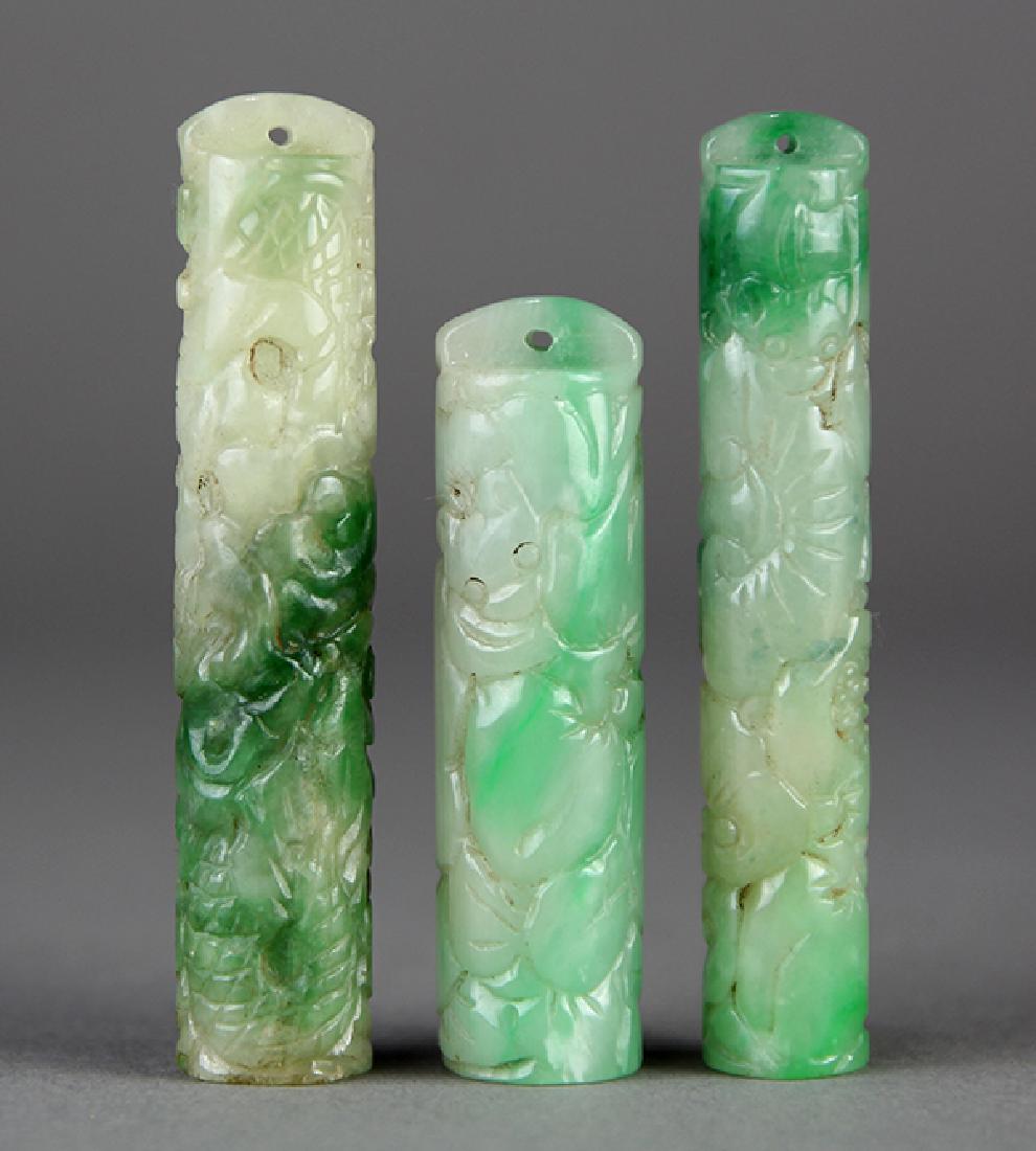 (lot of 3) Chinese Jadeite Plume Holders (1 of 6)