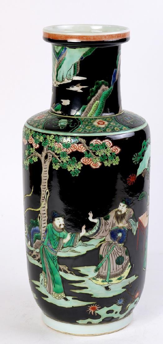 Chinese Famille Noir Vase, Figures (1 of 6)