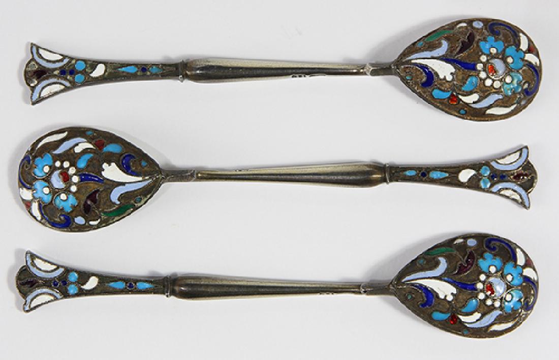 (lot of 3) Russian silver and shaded enamel decorative (1 of 5)