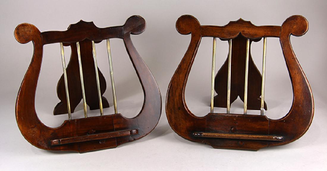 (lot of 2) Small mahogany lyre-form music stands (1 of 1)