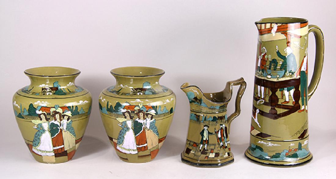 (lot of 4) Buffalo Deldare pottery vessels (1 of 4)