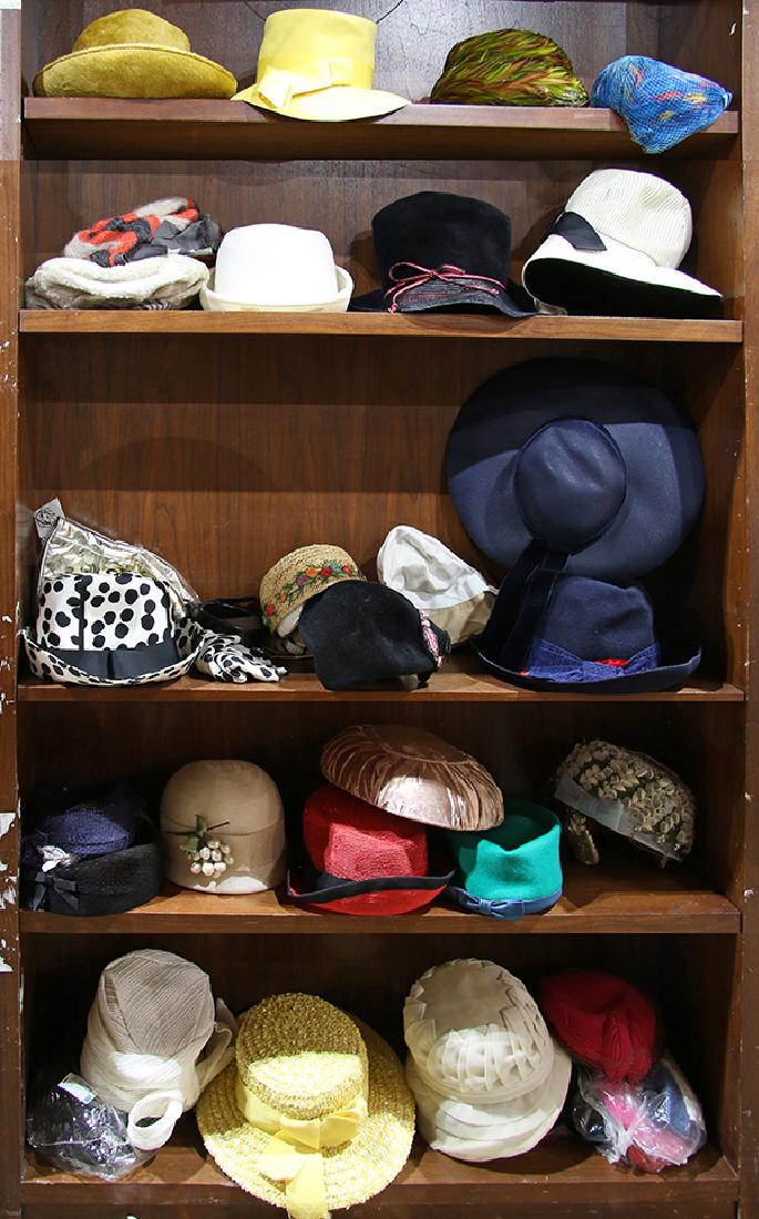 Five shelves of vintage ladies hats (1 of 1)