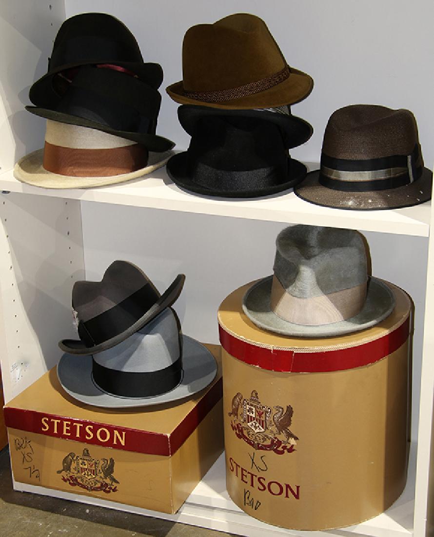 Two shelves of vintage men's fedoras (1 of 1)