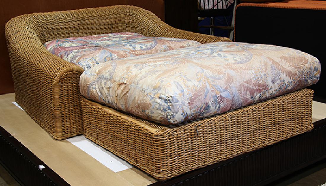 Michael Taylor wicker club lounge chair and ottoman (1 of 2)