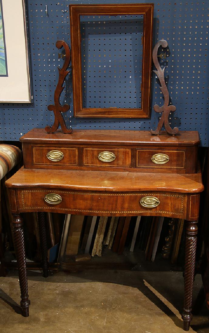 Federal inlaid mahogany dressing table with hinged (1 of 1)