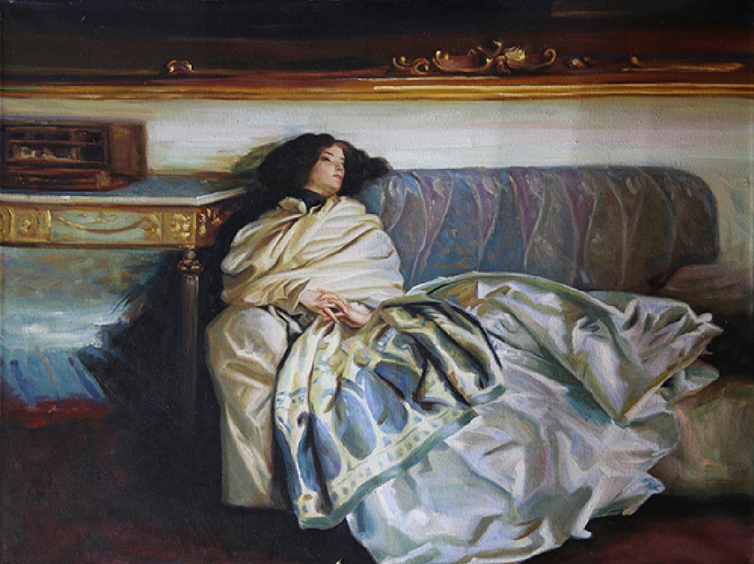 reclining female figure painting