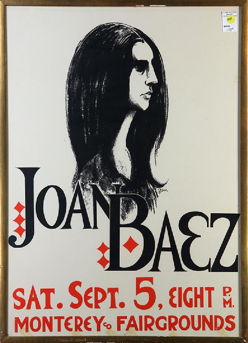 Vintage Rock Poster, Joan Baez, Monterey Fairgrounds (1 of 1)
