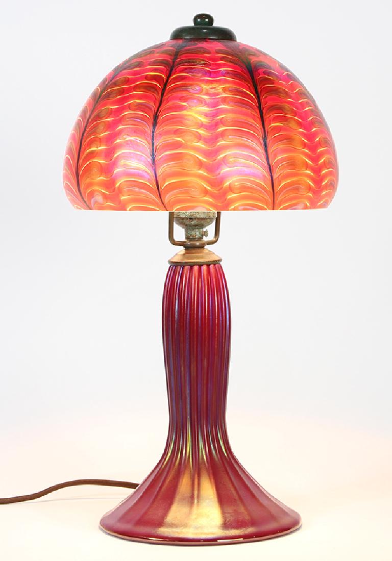 Lundberg Studios iridescent art glass table lamp (1 of 6)