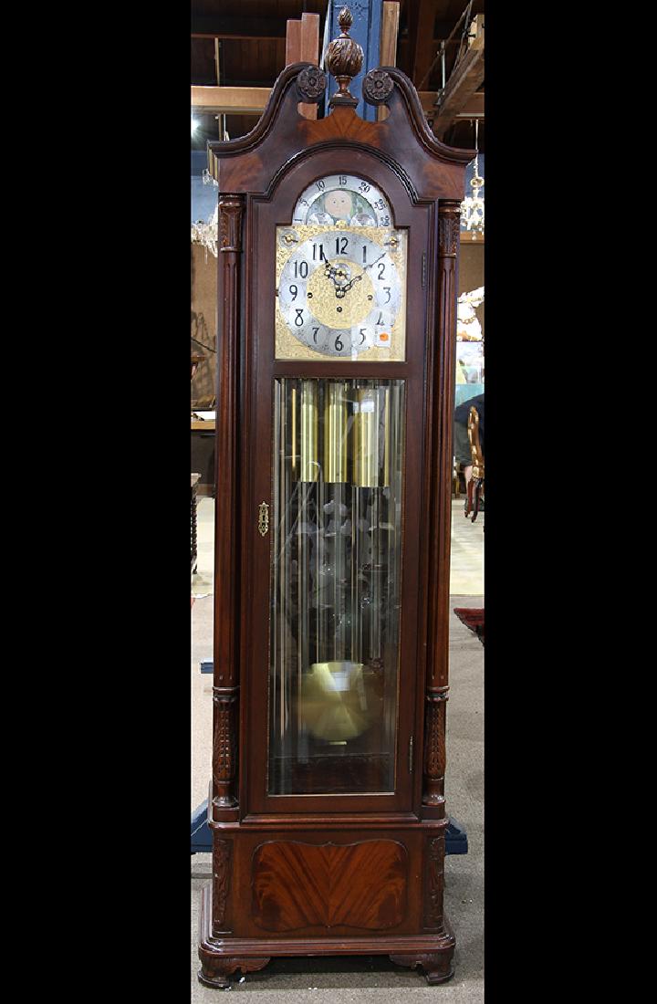 Herschede carved mahogany 9-tube tall case clock, the (1 of 5)