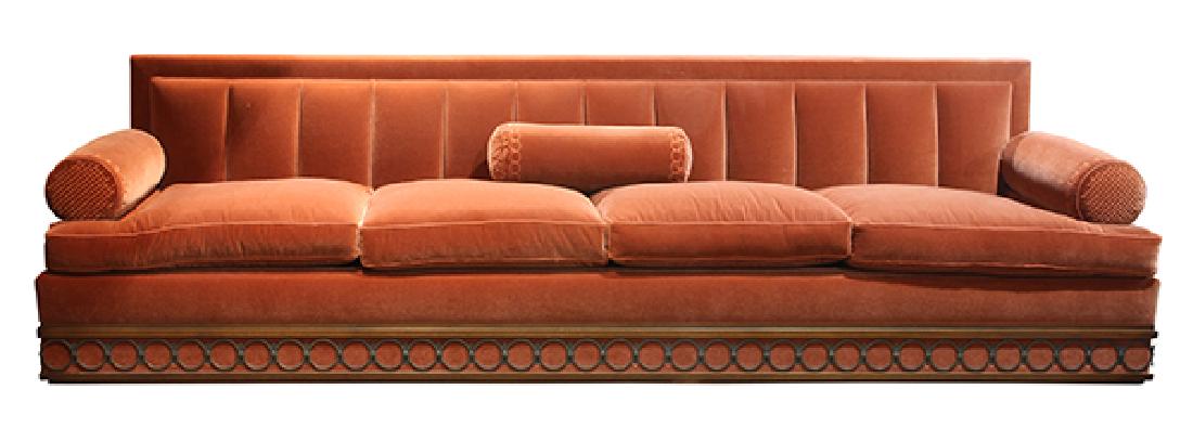 Art Deco style custom mohair four seat sofa (1 of 6)