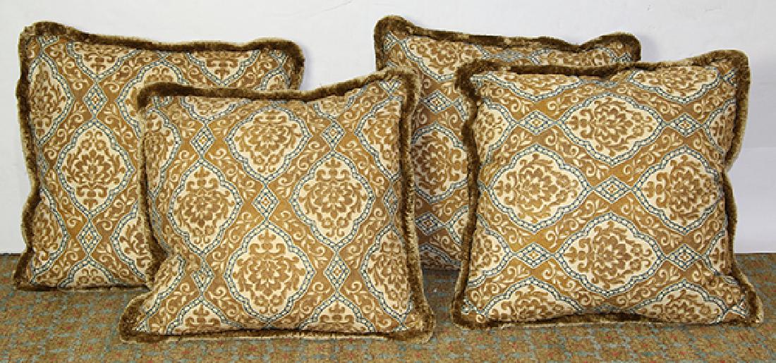 (lot of 4) Group of custom designed down filled throw (1 of 5)