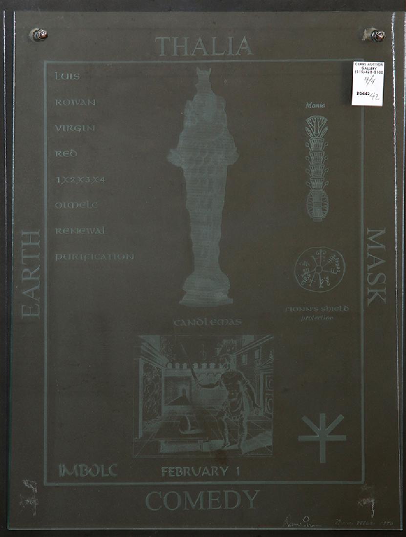 (lot of 4) Art glass plaques by Nancy Mee and Dennis (1 of 5)